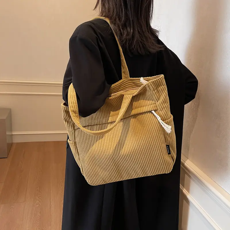 Vintage Canvas Shoulder Bag Women 2024 New Autumn Winter Ruiying Large Capacity