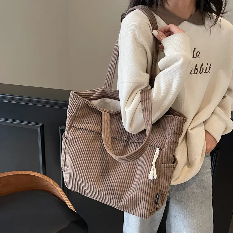 Vintage Canvas Shoulder Bag Women 2024 New Autumn Winter Ruiying Large Capacity