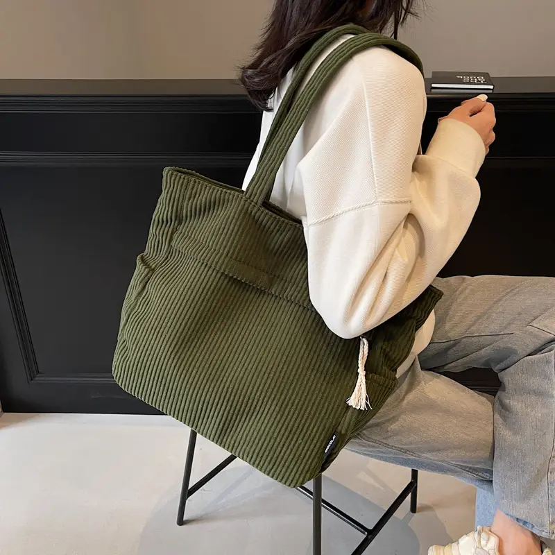 Vintage Canvas Shoulder Bag Women 2024 New Autumn Winter Ruiying Large Capacity