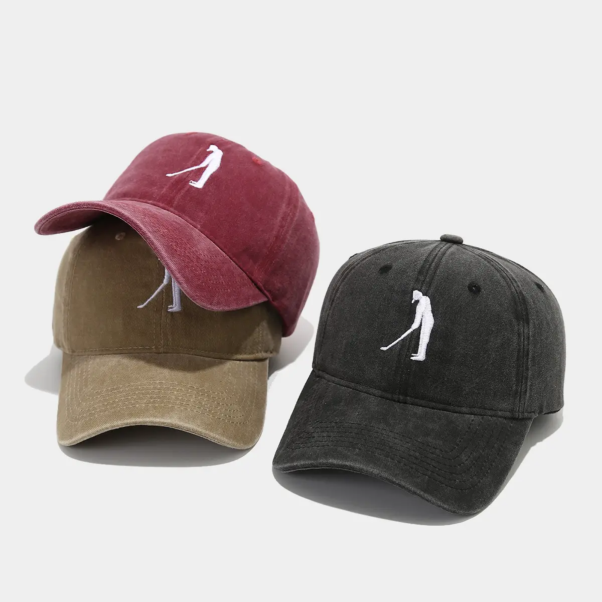 Men's Golf Cap Black Pink Blue Brown Small - Image 7