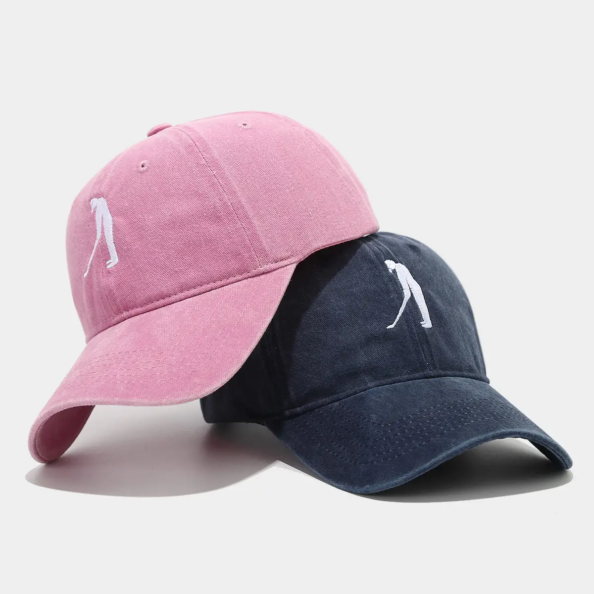 Men's Golf Cap Black Pink Blue Brown Small - Image 8