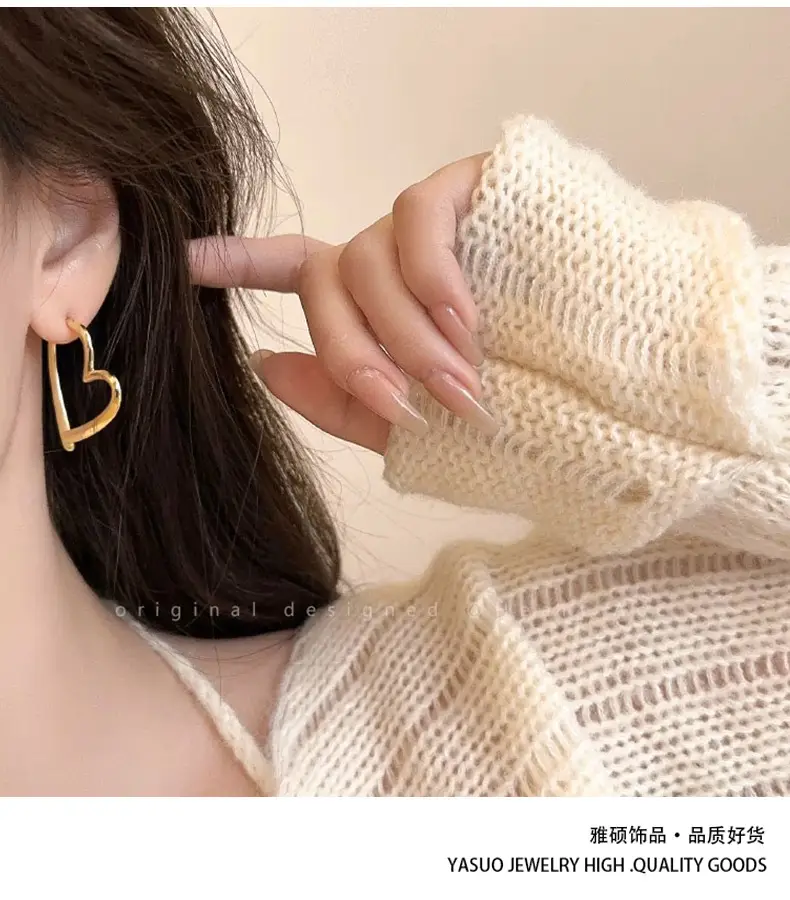 Gold 2-Circle Hanger Earrings for Women — feature 13