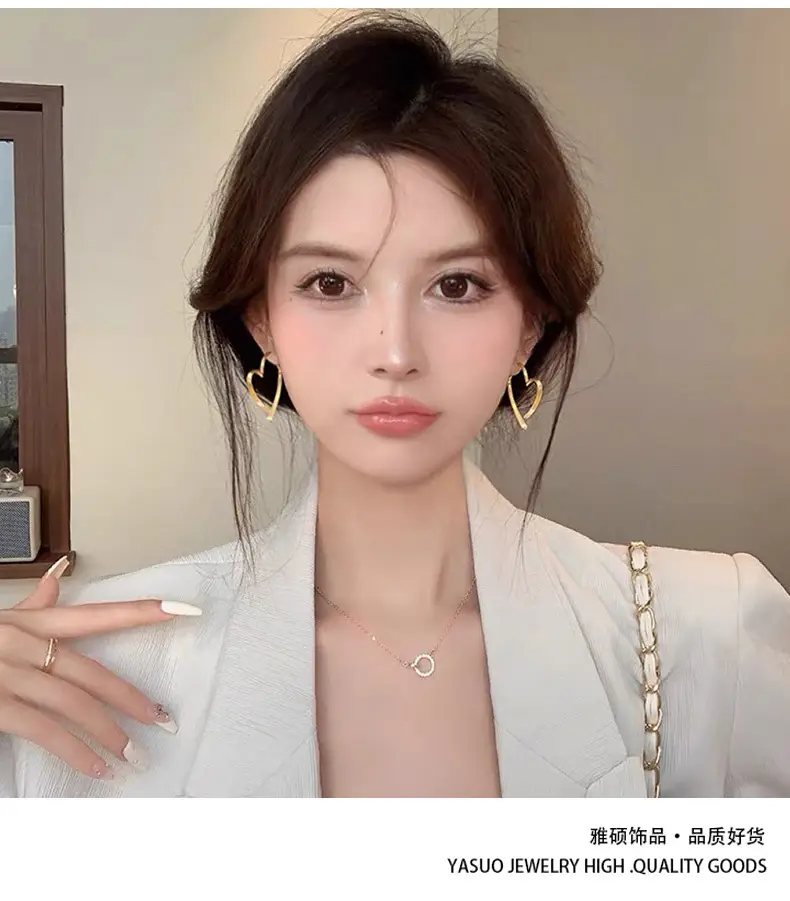 Gold 2-Circle Hanger Earrings for Women — feature 4