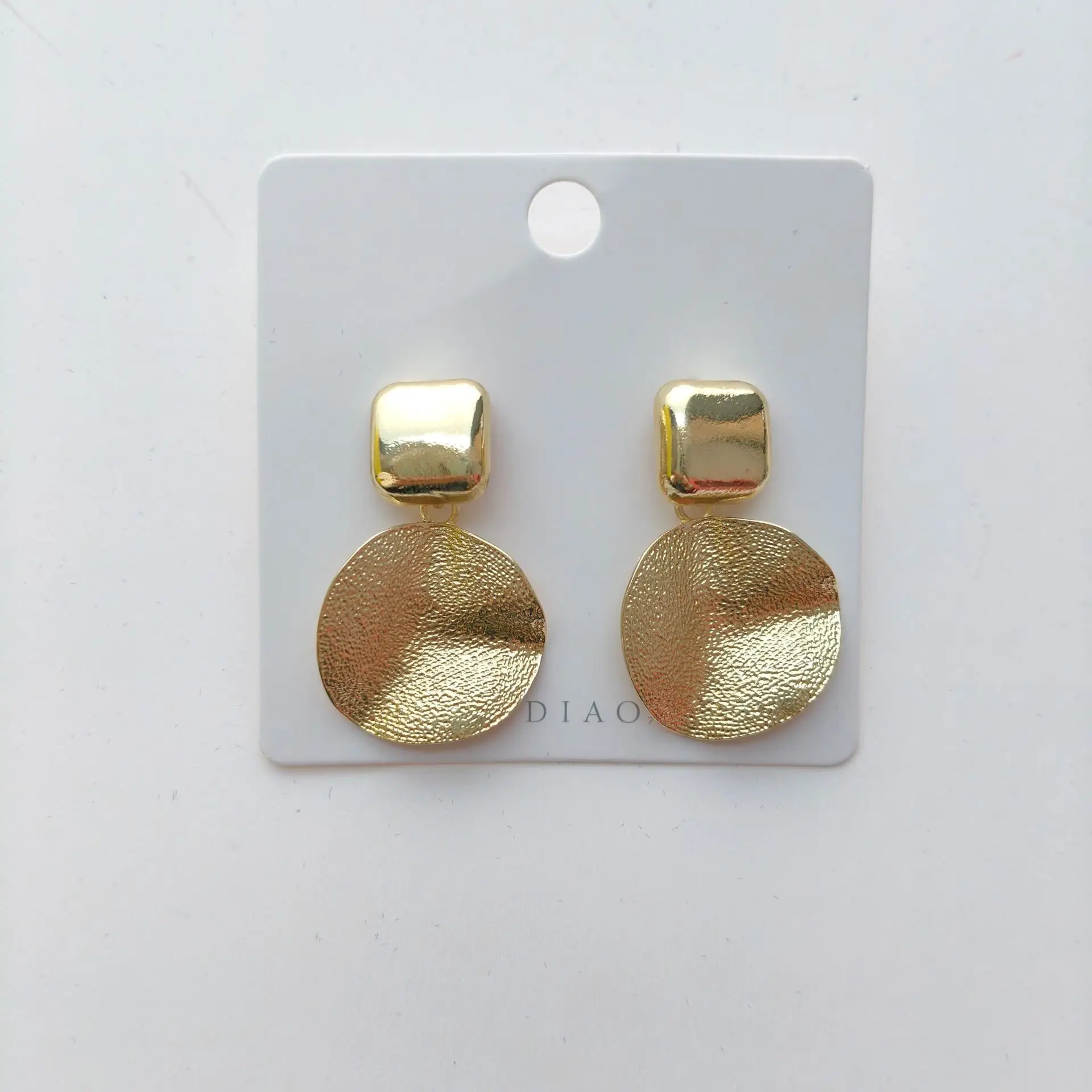 Gold 2-Circle Hanger Earrings for Women