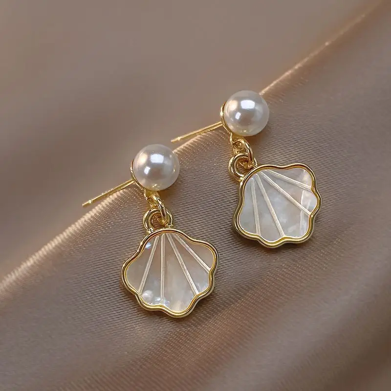 Gold 2-Circle Hanger Earrings for Women