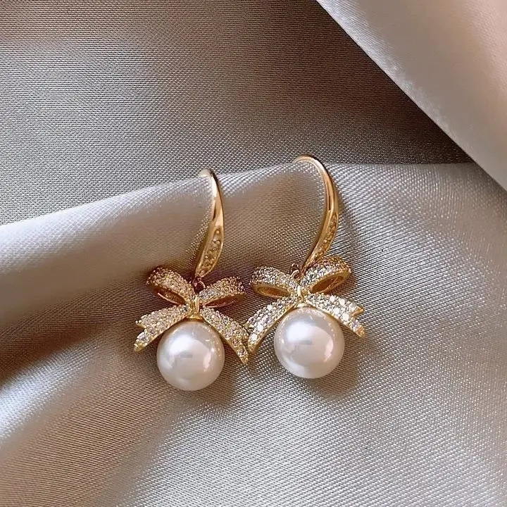 Gold 2-Circle Hanger Earrings for Women