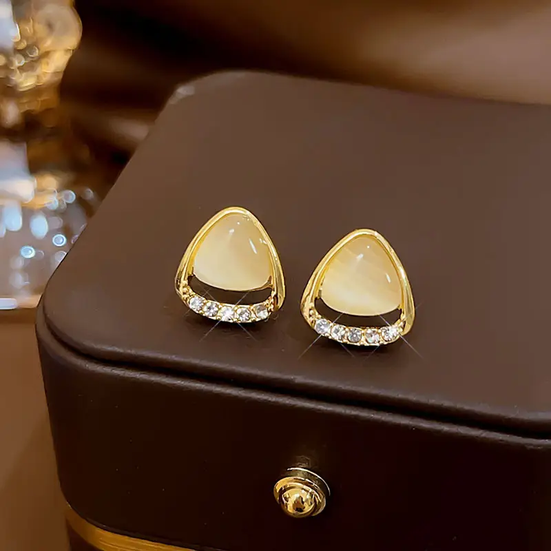 Gold 2-Circle Hanger Earrings for Women