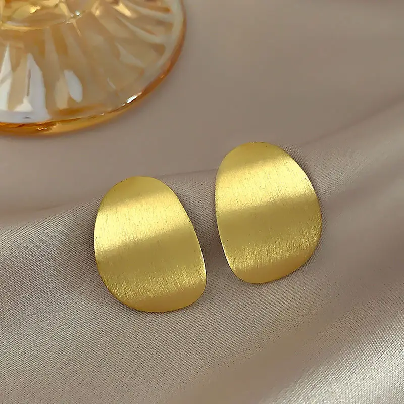 Gold 2-Circle Hanger Earrings for Women