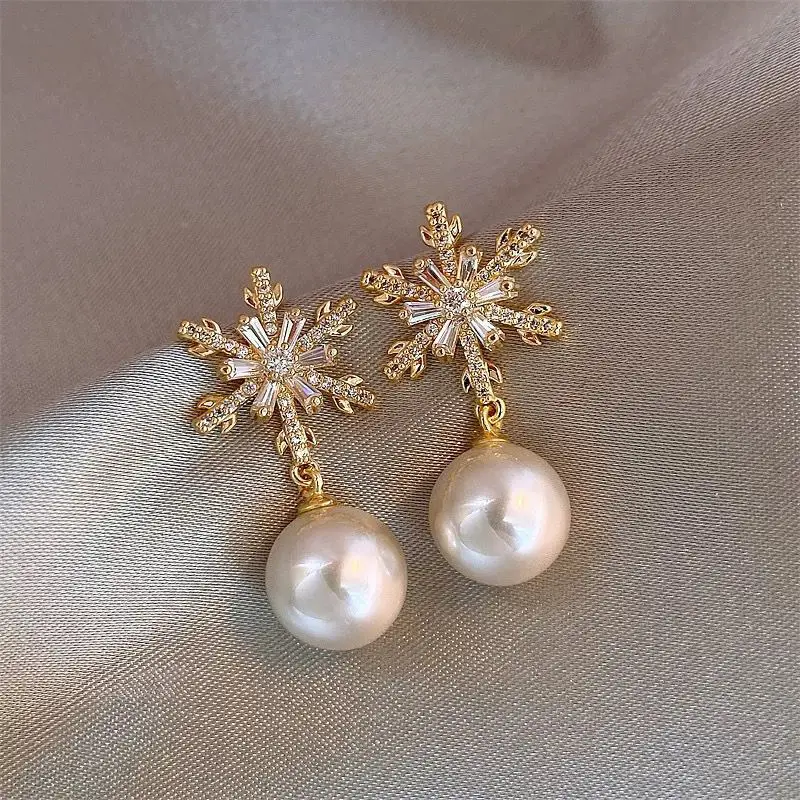Gold 2-Circle Hanger Earrings for Women