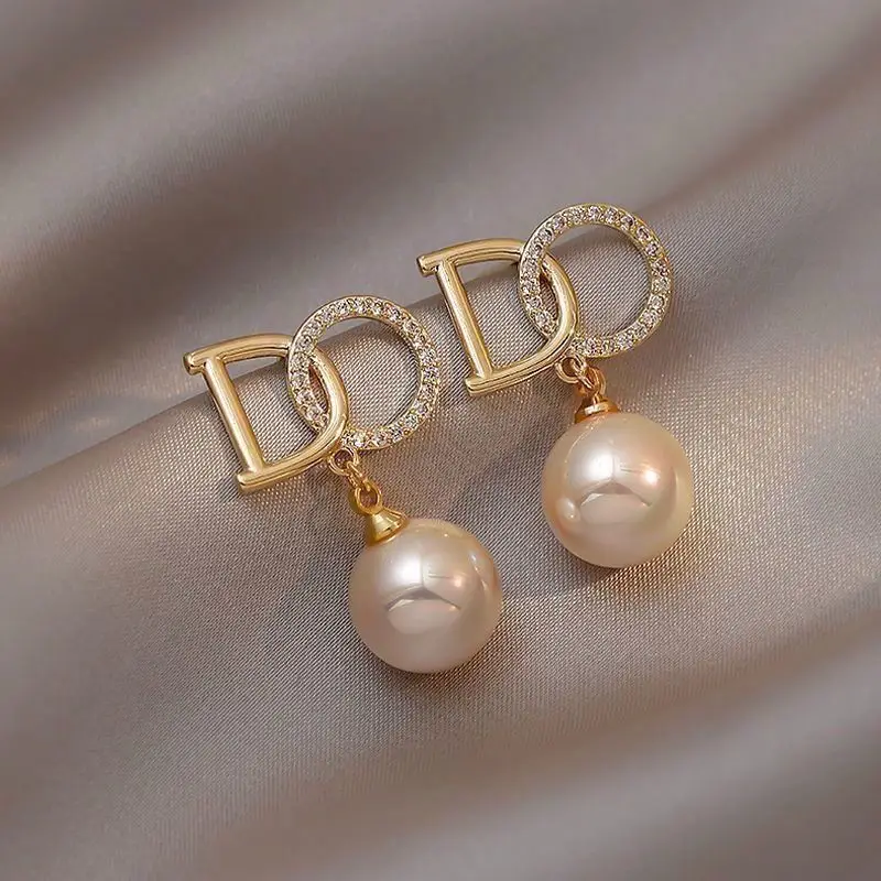 Gold 2-Circle Hanger Earrings for Women