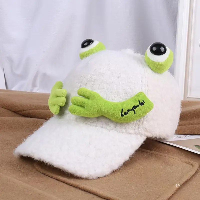 Furry Frog Cap for Girls Women Winter Warm - Image 4