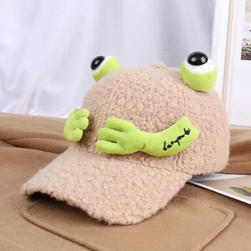 Furry Frog Cap for Girls Women Winter Warm - Image 5