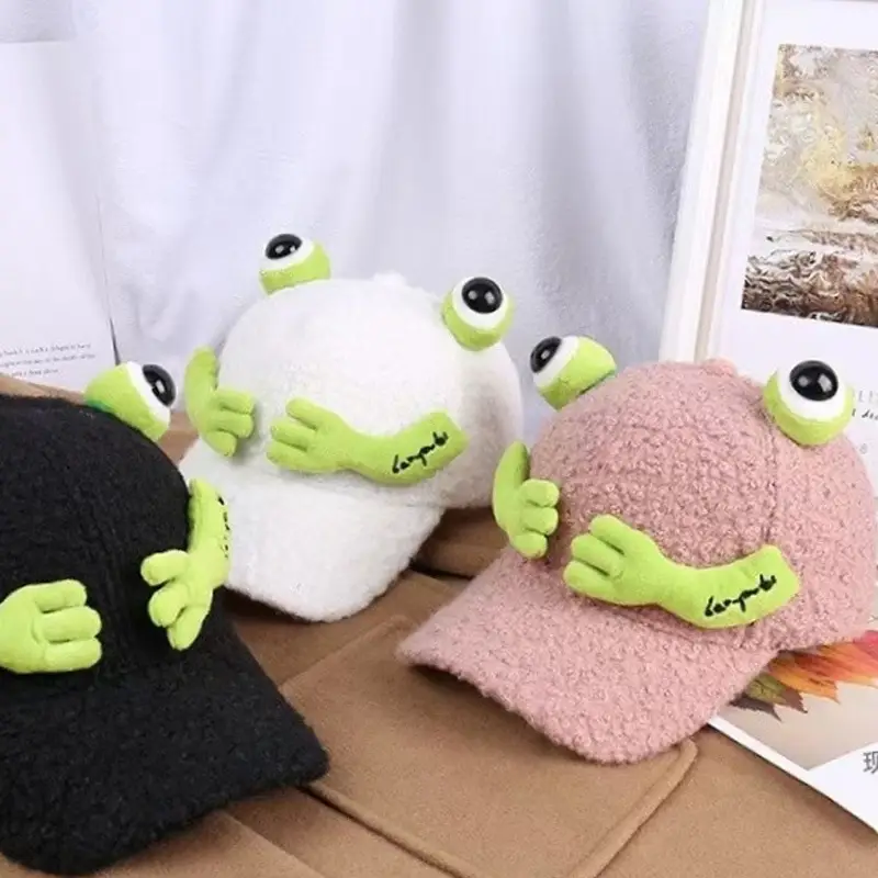 Furry Frog Cap for Girls Women Winter Warm - Image 6