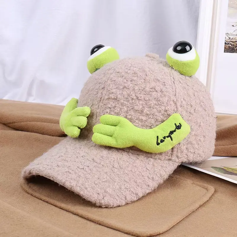 Furry Frog Cap for Girls Women Winter Warm - Image 2