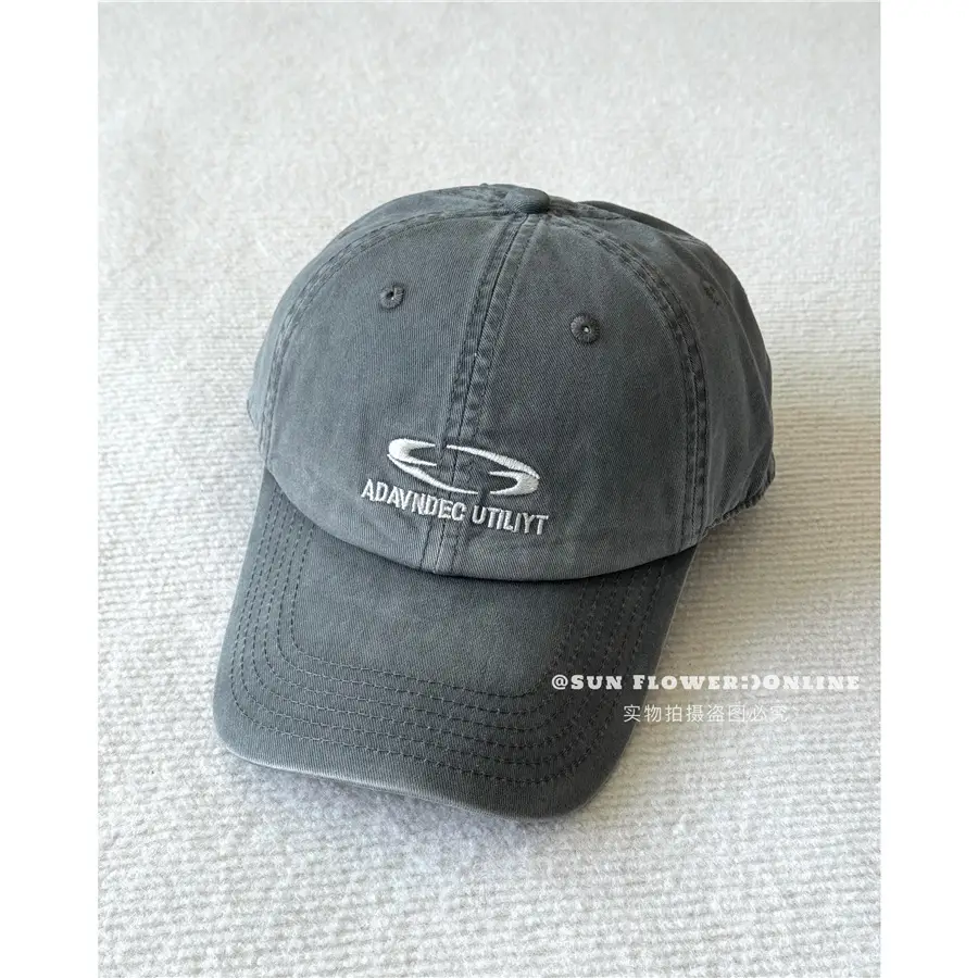 Men's Tan Embroidered Baseball Cap with Long Brim - Image 5