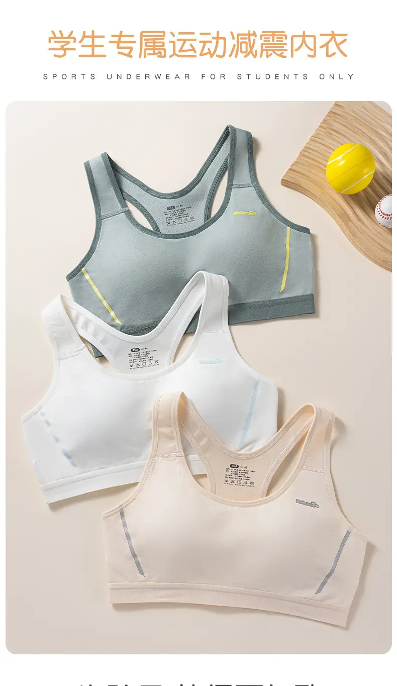 Modal Girls Intimates Bra Junior High School Students Development Period Girls Intimates 12-16 Years Old Fixed Cup Vest — feature 1