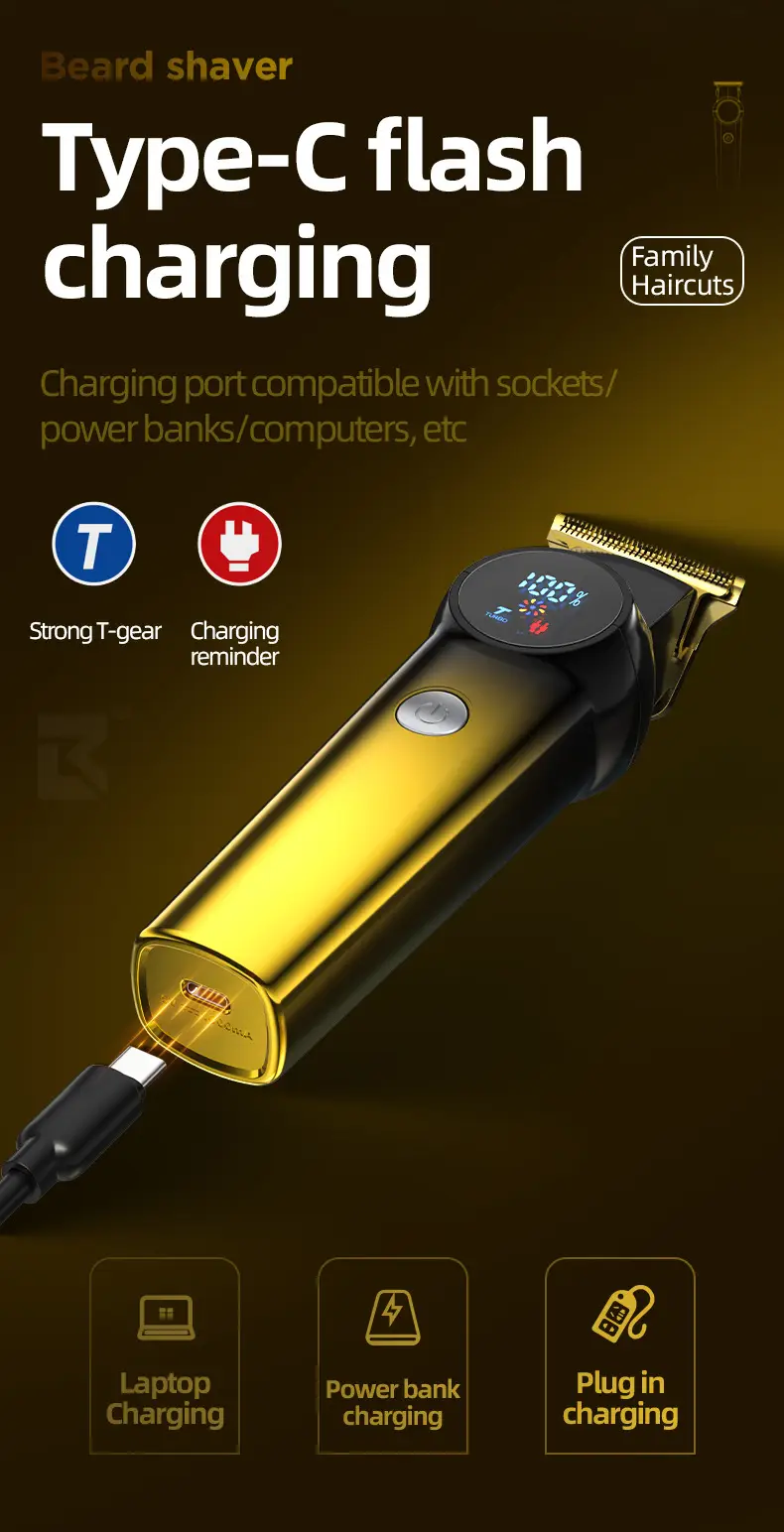 Digital Cross-Border Hair Clipper with Fast Charging — feature 14