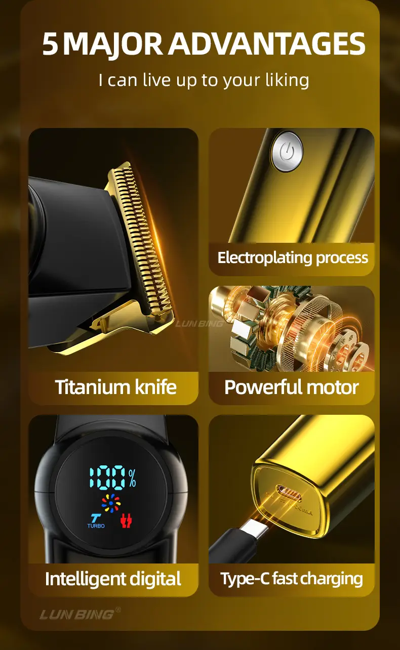 Digital Cross-Border Hair Clipper with Fast Charging — feature 2
