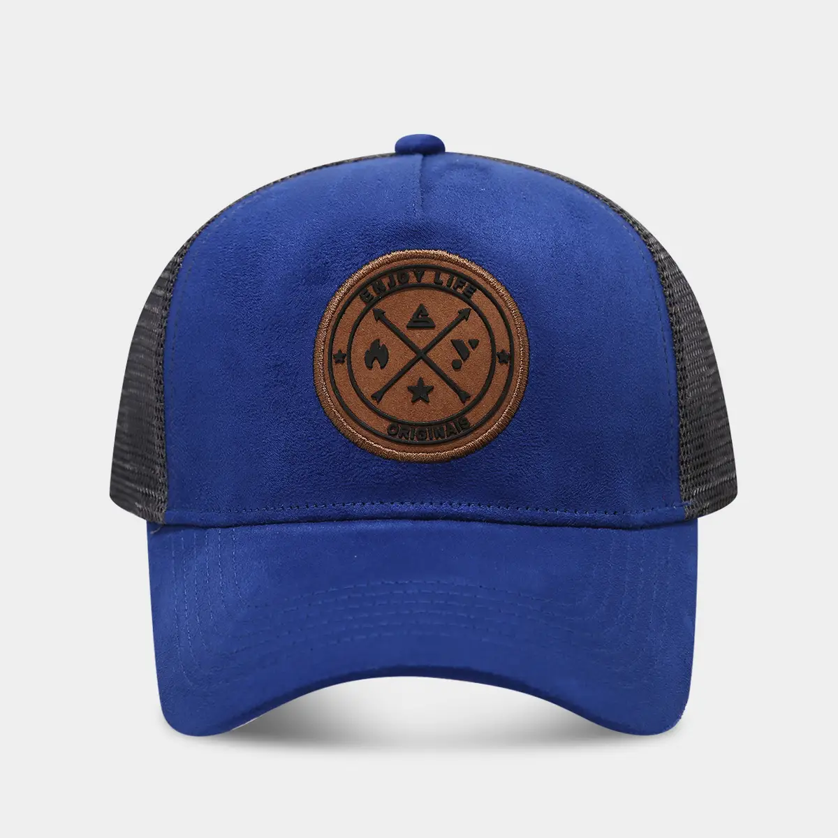 European Men's Blue Mesh Sun Hat with Logo - Image 7