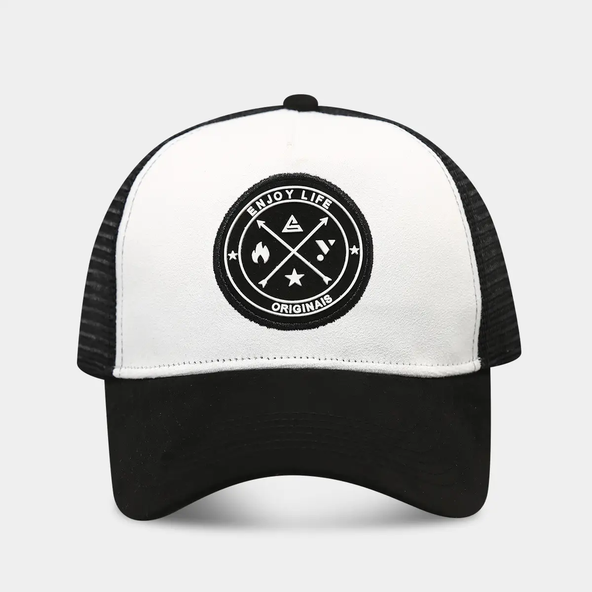 European Men's Blue Mesh Sun Hat with Logo - Image 2