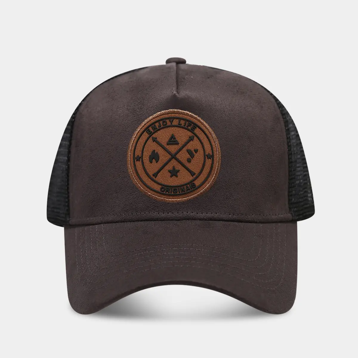 European Men's Blue Mesh Sun Hat with Logo - Image 4