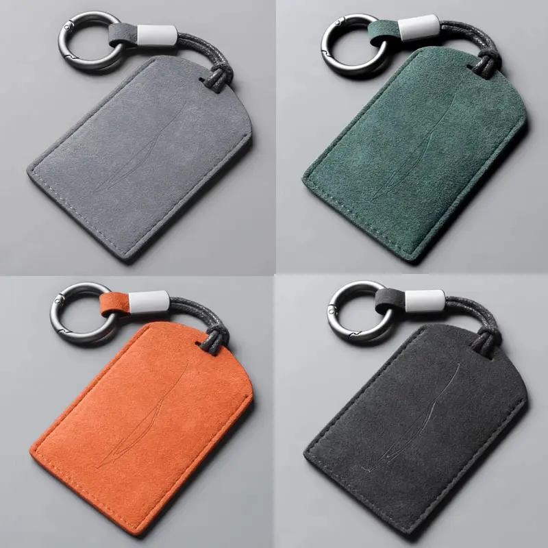 Key Cover Card Blank Card Cover Card Bag Key Bag Suede Leather Men's and Women's Nfc Protective Cover Special Rice