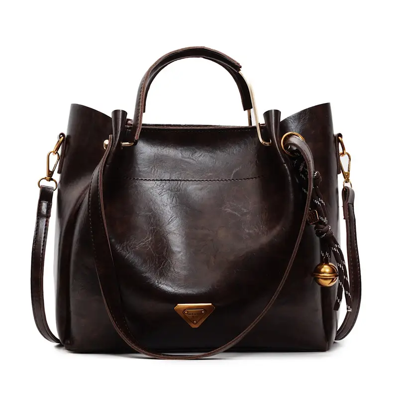Brown Leather Tote Bag for Women Autumn Winter - Image 7