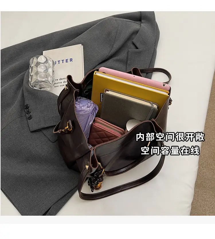 Brown Leather Tote Bag for Women Autumn Winter — feature 16