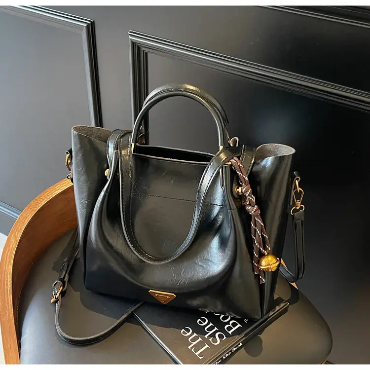 Brown Leather Tote Bag for Women Autumn Winter — feature 7