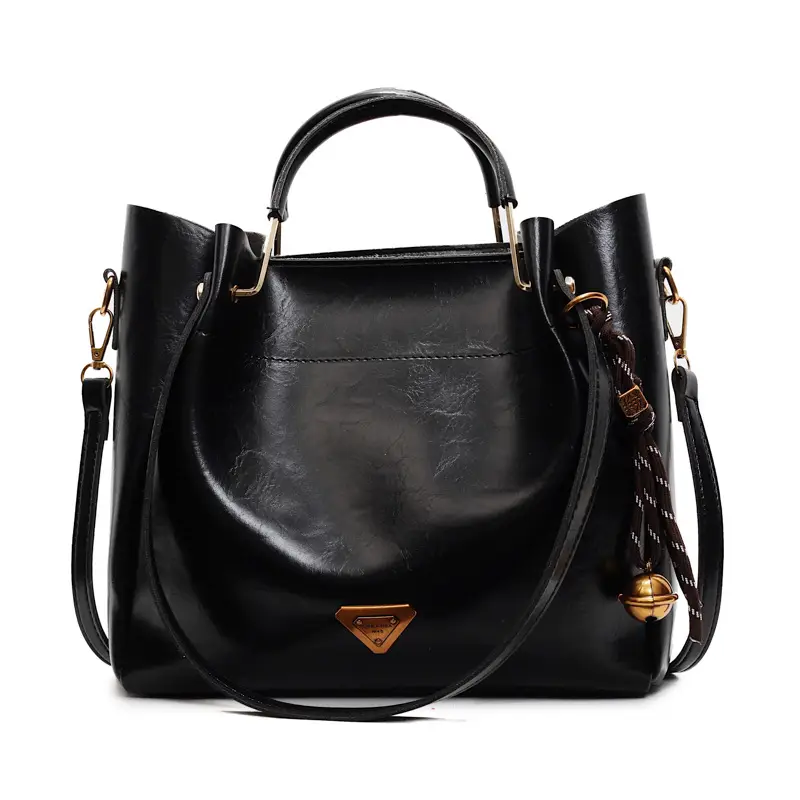 Brown Leather Tote Bag for Women Autumn Winter - Image 2