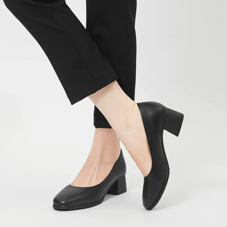 Not Tired Feet Comfortable High Heels 2025 Spring New Thick Heel French Single-layer Shoes Women's Shallow Mouth Elegant Black Work Shoes — feature 11