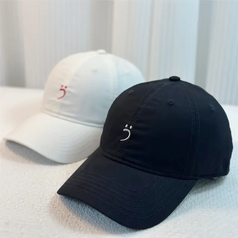 White Embroidered Baseball Cap with Red Design - Image 9