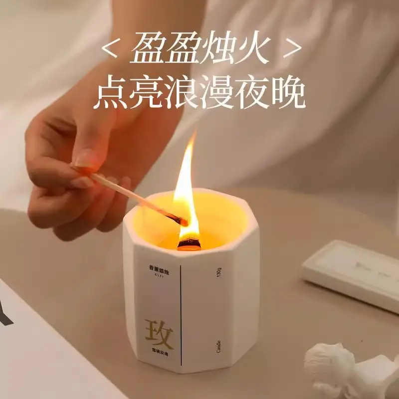 Octagonal Cup Aromatherapy Candle Bedroom Home Indoor Lasting Incense Atmosphere Light Fragrance High-grade Hand Gift Essential Oil
