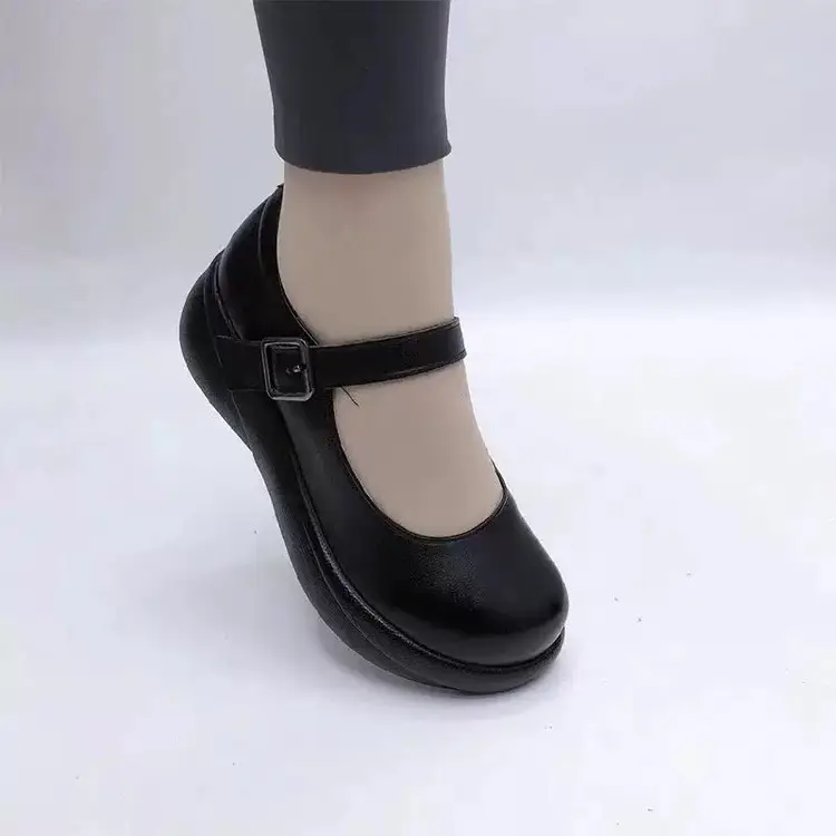 2025 New Vintage Casual Platform Platform Women's Shoes Round Toe Shallow Soft Sole Shoes Mom Wedge Working Shoes — feature 10