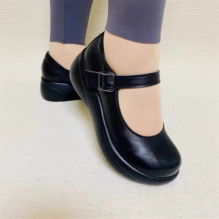 2025 New Vintage Casual Platform Platform Women's Shoes Round Toe Shallow Soft Sole Shoes Mom Wedge Working Shoes — feature 5