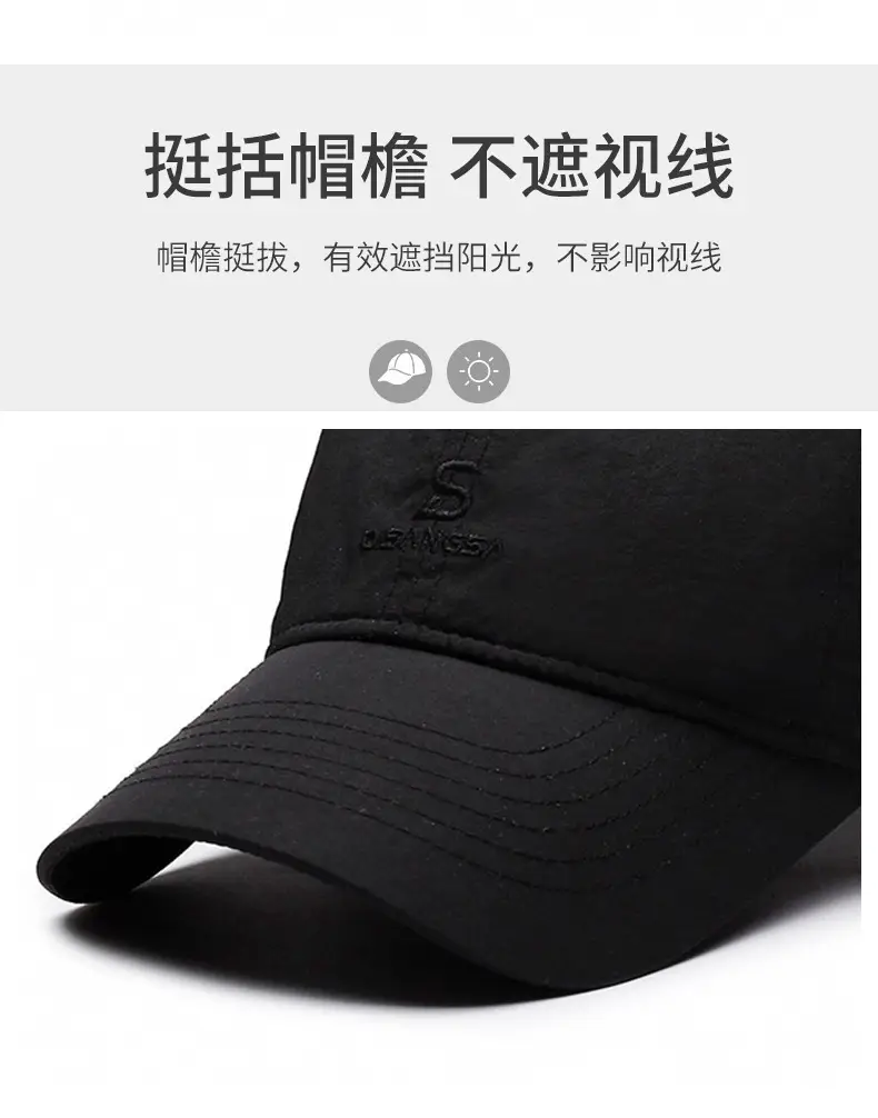 Gray Embroidered Baseball Cap for Men — feature 2