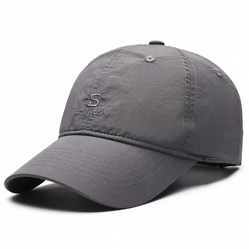 Gray Embroidered Baseball Cap for Men - Image 6