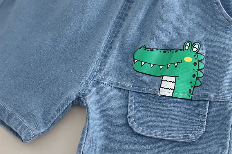 Children's Dinosaur Print Cotton T-Shirt & Shorts Set — feature 12