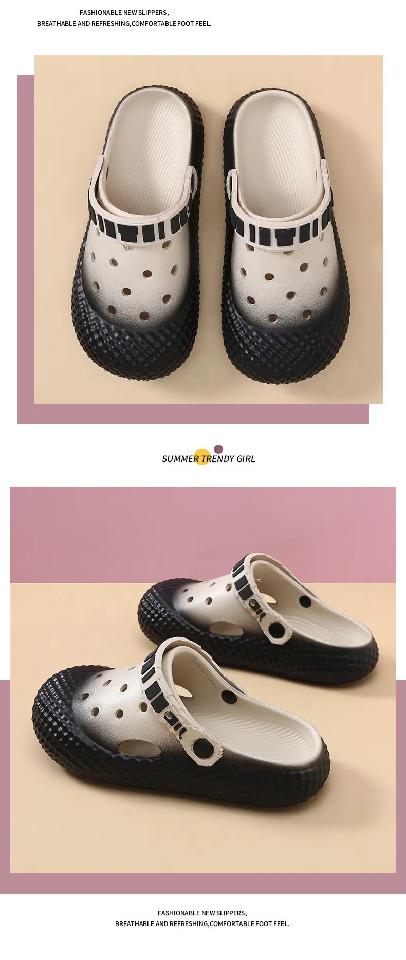 Women's Pink Croc Sandals Slip-On Summer — feature 8