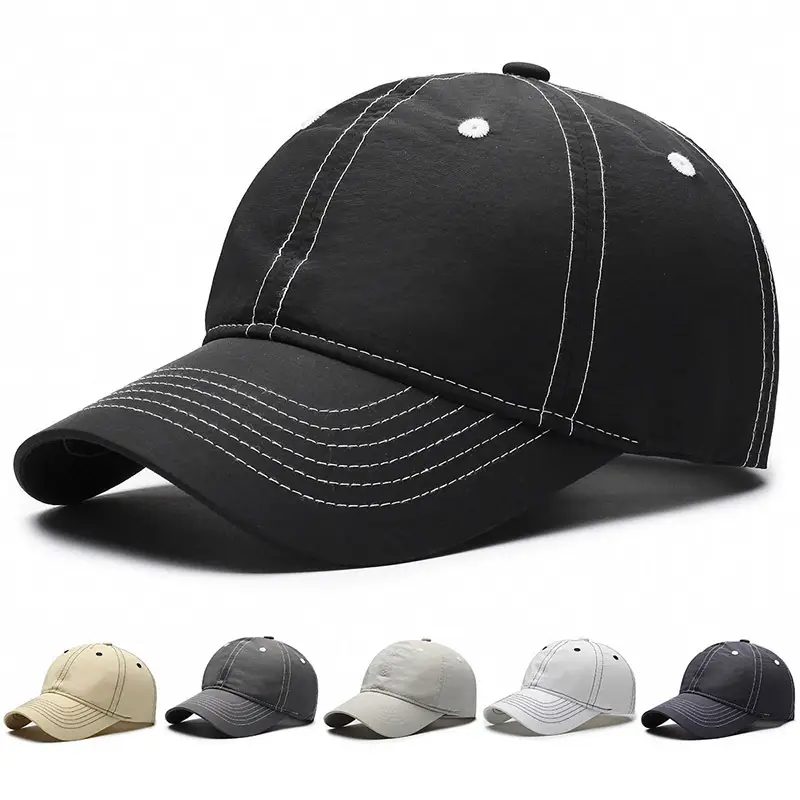 Men's Black Baseball Cap Waterproof Quick-Drying