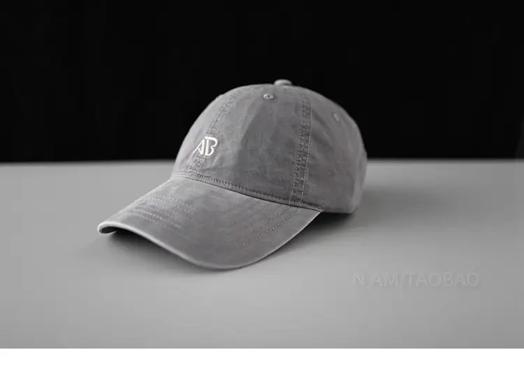 Men's Grey Letter Embroidered Baseball Cap - Image 3