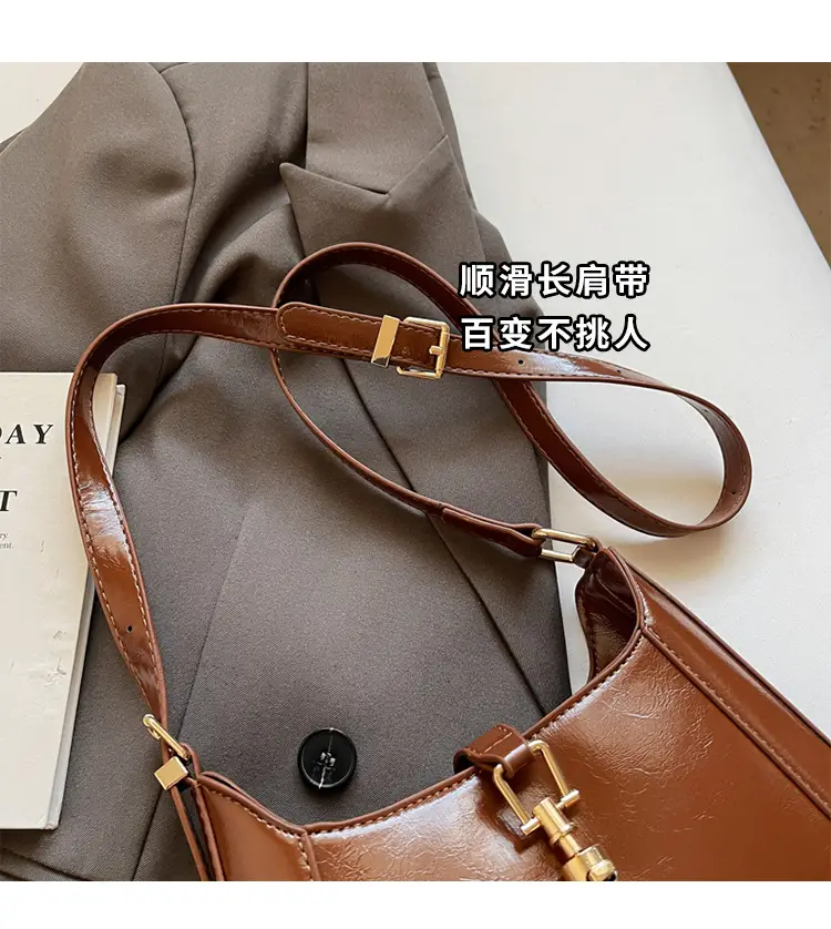 Women's Brown Leather Shoulder Bag 2025 Spring New — feature 2
