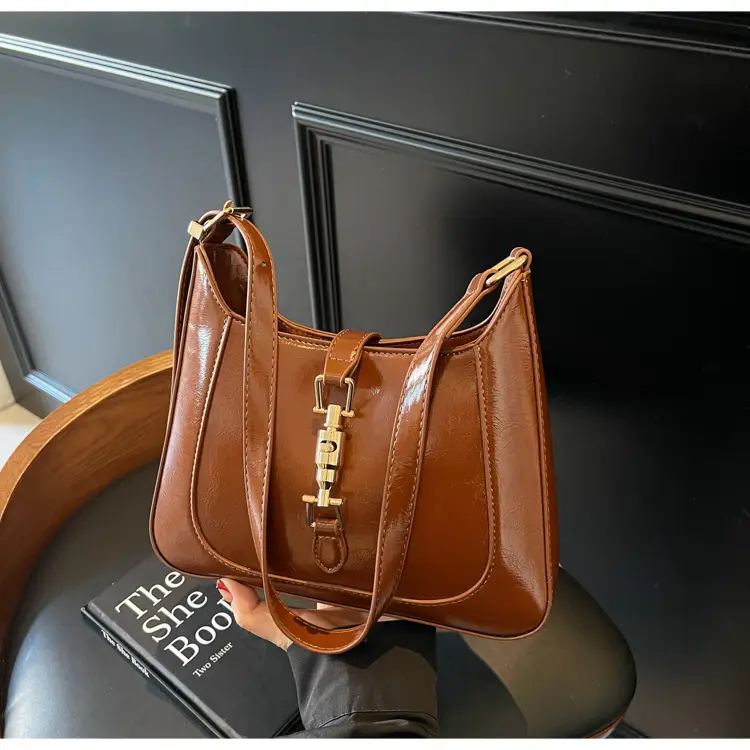 Women's Brown Leather Shoulder Bag 2025 Spring New — feature 26