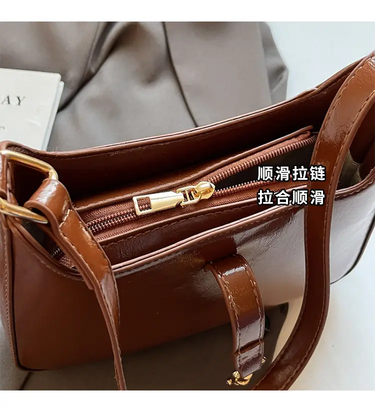 Women's Brown Leather Shoulder Bag 2025 Spring New — feature 4