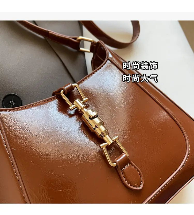 Women's Brown Leather Shoulder Bag 2025 Spring New — feature 6