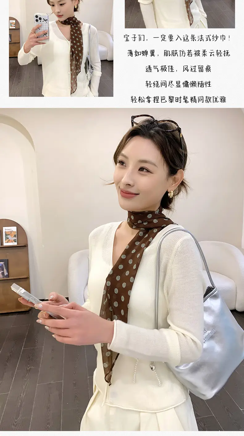 Women Floral Long Scarf Spring Summer Lightweight Qiaoqi — feature 11