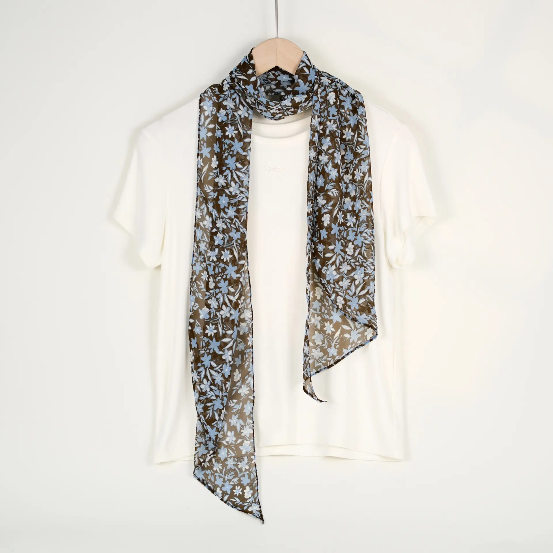 Women Floral Long Scarf Spring Summer Lightweight Qiaoqi