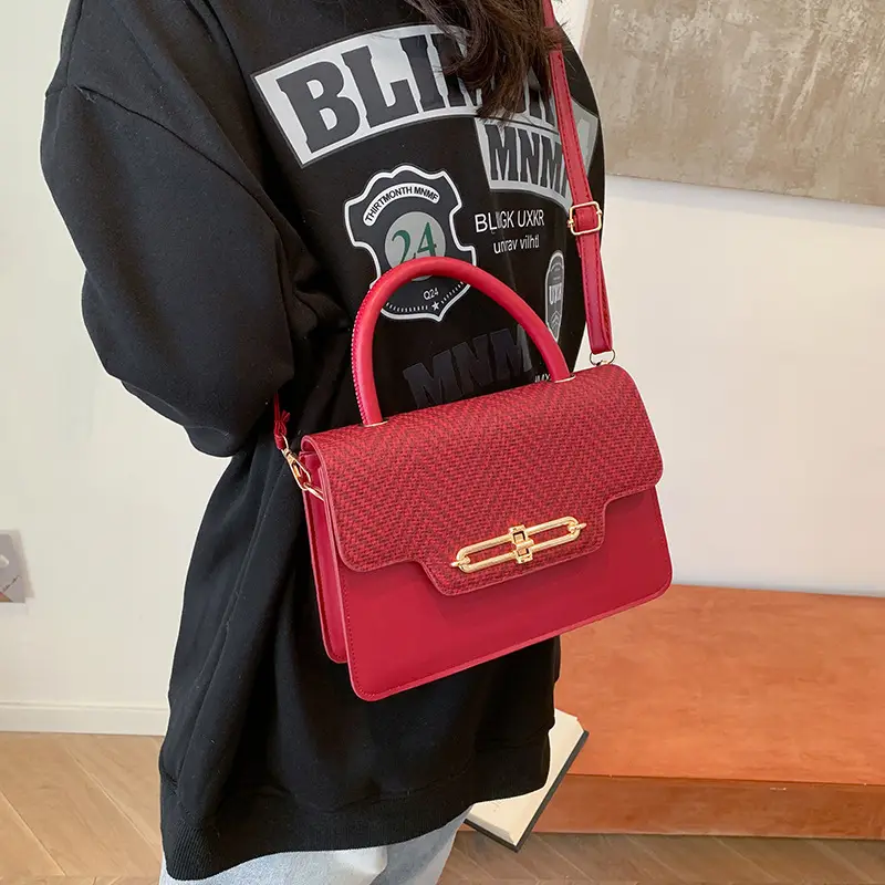 2025 Spring Women's Embossed Buckle Bags Green White Black - Image 8