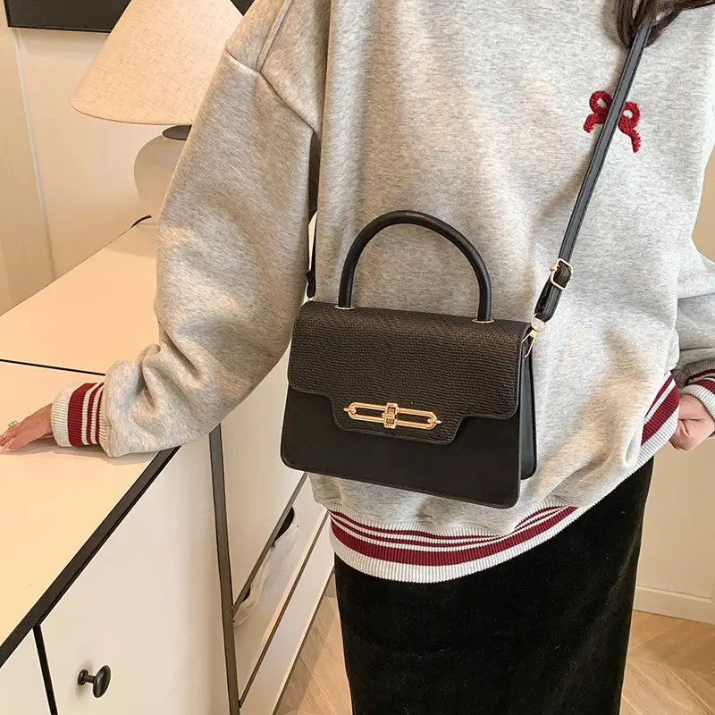 2025 Spring Women's Embossed Buckle Bags Green White Black - Image 9