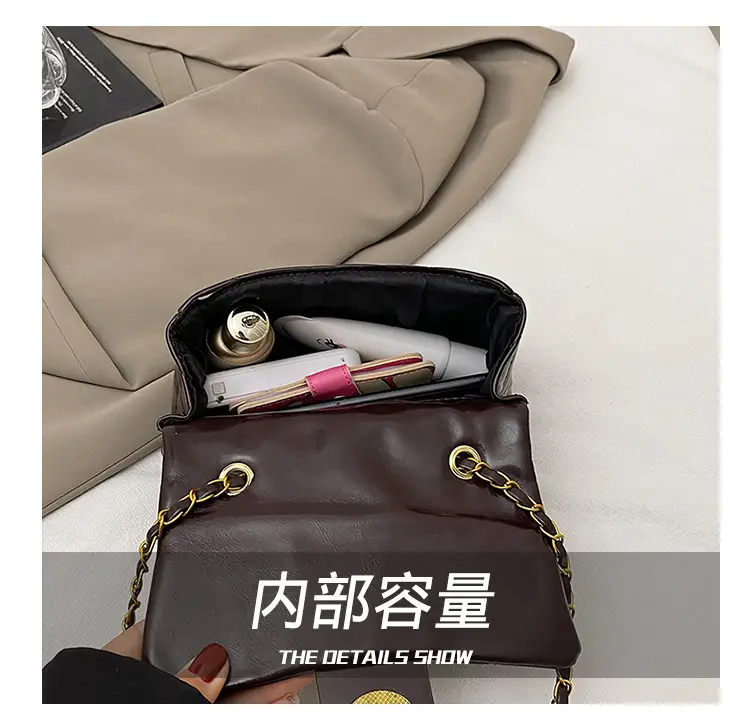 Women Rhombic Chain Shoulder Bag Red 2024 Winter — feature 3